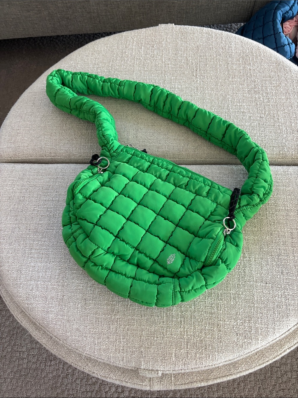Free People Bright Green Quilted Crossbody Bag